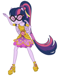 Size: 486x647 | Tagged: safe, artist:mira.veike, sci-twi, twilight sparkle, equestria girls, equestria girls specials, g4, my little pony equestria girls: dance magic, clothes, cute, dance magic (song), dress, eyes closed, female, glasses, high heels, ponied up, ponytail, sci-twilicorn, simple background, solo, transparent background, vector