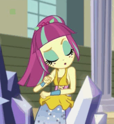 Size: 328x357 | Tagged: safe, edit, screencap, sour sweet, equestria girls, equestria girls specials, g4, my little pony equestria girls: dance magic, animated, cropped, cute, dancing, eyes closed, female, freckles, gif, loop, reversed, solo, sourbetes