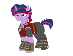 Size: 3300x2550 | Tagged: safe, artist:neaaaaah, twilight sparkle, alicorn, pony, g4, bandana, boots, crossover, female, high res, liu kang, mare, mortal kombat, mortal kombat x, simple background, solo, transparent background, twilight sparkle (alicorn)