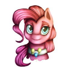 Size: 2000x2000 | Tagged: safe, artist:darkray777, pinkie pie, earth pony, pony, g4, choker, female, high res, looking at you, mare, simple background, smiling, solo, transparent background