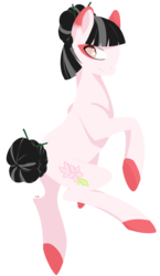 Size: 1447x2500 | Tagged: safe, artist:hirundoarvensis, oc, oc only, oc:jane, earth pony, pony, bipedal, bun, female, lineless, looking back, mare, simple background, solo, transparent background
