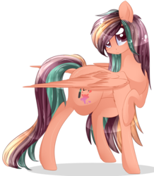 Size: 2142x2461 | Tagged: safe, artist:little-sketches, oc, oc only, oc:diggy splash, pegasus, pony, colored pupils, commission, eye clipping through hair, female, high res, looking at you, mare, raised hoof, simple background, solo, transparent background