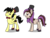 Size: 1797x1353 | Tagged: safe, artist:daromius, artist:thebowtieone, oc, oc only, oc:bowtie, oc:spade, pony, bowtie, clothes, female, hat, male, mare, shoes, simple background, stallion, top hat, transparent background