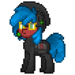 Size: 550x550 | Tagged: safe, artist:radical user 76, oc, oc only, oc:mission impossible, pony, pony town, pixel art, simple background, solo, spy, spypone, transparent background