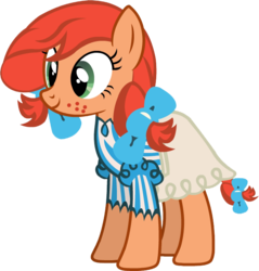 Size: 678x709 | Tagged: safe, artist:raindashesp, earth pony, pony, clothes, female, freckles, mare, mascot, ponified, simple background, transparent background, vector, wendy thomas, wendy's