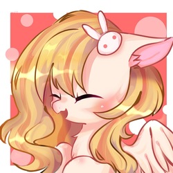 Size: 1377x1377 | Tagged: safe, artist:nitrogenowo, oc, oc only, pegasus, pony, cute, eyes closed, female, mare, ocbetes, smiling, solo