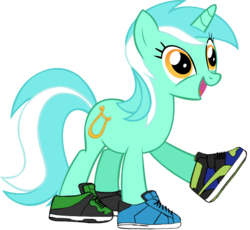 Size: 4920x4531 | Tagged: safe, artist:dashofrainbow235, lyra heartstrings, pony, unicorn, g4, absurd resolution, clothes, female, fetish, lyra doing lyra things, mare, shoes, simple background, sneakers, sneakers fetish, solo, transparent background