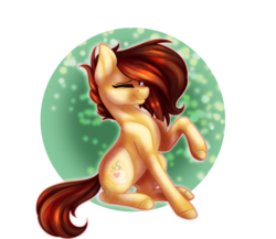 Size: 2300x2000 | Tagged: safe, artist:immagoddampony, oc, oc only, oc:coffee, earth pony, pony, female, high res, mare, raised hoof, sitting, solo