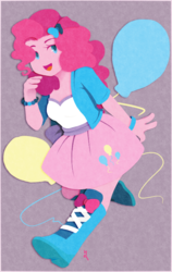 Size: 501x792 | Tagged: safe, artist:blackaries, artist:whiteaier, pinkie pie, human, equestria girls, g4, balloon, clothes, craft, cute, diapinkes, female, no nose, open mouth, papercraft, skirt, solo
