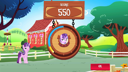 Size: 960x540 | Tagged: safe, gameloft, starlight glimmer, pony, g4, female, lidded eyes, raised hoof, solo