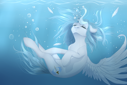 Size: 4500x3000 | Tagged: safe, artist:maria-fly, oc, oc only, pegasus, pony, asphyxiation, bubble, drowning, high res, solo, underwater
