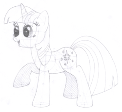 Size: 1300x1200 | Tagged: safe, artist:aafh, twilight sparkle, pony, unicorn, g4, female, monochrome, solo, traditional art