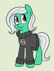 Size: 400x522 | Tagged: safe, artist:espeonna, oc, oc only, earth pony, pony, clothes, simple background, solo, sweater