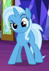 Size: 479x700 | Tagged: safe, screencap, trixie, pony, unicorn, all bottled up, g4, season 7, animated, concentrating, cropped, cute, diatrixes, female, gif, mare, raised eyebrow, solo