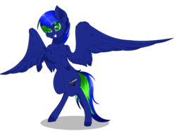 Size: 2980x2213 | Tagged: safe, artist:little-sketches, oc, oc only, pegasus, pony, colored pupils, commission, eye clipping through hair, green eyes, high res, male, rearing, simple background, smiling, solo, spread wings, stallion, transparent background, wings