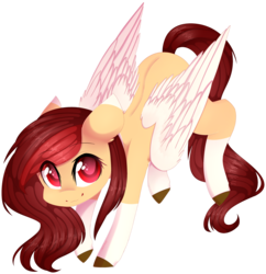 Size: 2098x2164 | Tagged: safe, artist:shiromidorii, oc, oc only, oc:yeri, pegasus, pony, colored pupils, colored wings, female, high res, mare, simple background, solo, transparent background