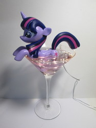 Size: 3456x4608 | Tagged: safe, artist:earthenpony, twilight sparkle, alicorn, pony, g4, alcohol, craft, cup, cup of pony, female, glass, high res, irl, mare, martini, micro, photo, sculpture, solo, traditional art, twilight sparkle (alicorn)