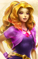 Size: 776x1200 | Tagged: safe, artist:imdrunkontea, adagio dazzle, siren, equestria girls, g4, my little pony equestria girls: rainbow rocks, beautiful, colored pupils, female, hand on hip, jewelry, looking at you, nail polish, pendant, smiling, solo