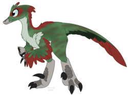 Size: 1332x992 | Tagged: safe, artist:faith-wolff, oc, oc only, oc:eno, dinosaur, feathered dinosaur, fanfic:the bridge, g4, crossover, dinosapien, dinosaurs, male, simple background, solo, transparent background, troodon, troodontid, troodontidae, vector