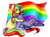 Size: 1927x1440 | Tagged: safe, oc, oc only, oc:ayvendil, pony, flag, gay pride, gay pride flag, lgbt, pride, pride flag, russian, simple background, white background