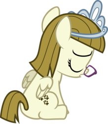 Size: 3000x3430 | Tagged: safe, artist:sollace, zippoorwhill, pegasus, pony, forever filly, g4, .svg available, eyes closed, female, filly, glasses, high res, jewelry, sad, show accurate, simple background, sitting, solo, tiara, transparent background, vector