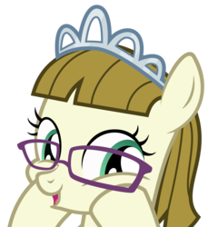 Size: 3000x3272 | Tagged: safe, artist:sollace, zippoorwhill, pegasus, pony, forever filly, g4, .svg available, cute, female, filly, glasses, high res, hooves on cheeks, jewelry, looking at you, open mouth, show accurate, simple background, solo, tiara, transparent background, vector, zippoorbetes