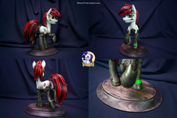 Size: 4608x3072 | Tagged: safe, artist:shuxer59, oc, oc only, oc:blackjack, cyborg, pony, unicorn, fallout equestria, fallout equestria: project horizons, amputee, cybernetic legs, high res, level 2 (project horizons), sculpture, traditional art