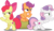 Size: 10982x6428 | Tagged: safe, artist:jhayarr23, apple bloom, scootaloo, sweetie belle, earth pony, pegasus, pony, unicorn, g4, hard to say anything, my little pony: friendship is magic, absurd resolution, bipedal, bow, charlie's angels, cutie mark, cutie mark crusaders, female, filly, hair bow, mare, serious, serious face, shimmering spectacles, simple background, the cmc's cutie marks, transparent background, trio, trio female, vector