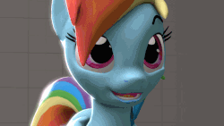 Size: 640x360 | Tagged: safe, artist:fishimira, rainbow dash, pegasus, pony, g4, 3d, animated, d:, female, gif, mare, open mouth, reaction image, solo, source filmmaker, stage.bsp, surprised
