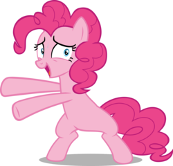 Size: 4000x3841 | Tagged: safe, artist:hendro107, pinkie pie, earth pony, pony, g4, rock solid friendship, .svg available, bipedal, female, looking at you, mare, nervous, simple background, smiling, solo, transparent background, vector