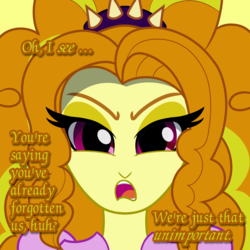 Size: 2560x2560 | Tagged: safe, artist:cybersquirrel, adagio dazzle, equestria girls, g4, angry, bust, dialogue, female, high res, solo