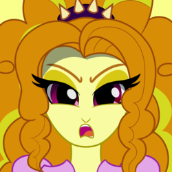 Size: 2560x2560 | Tagged: safe, alternate version, artist:cybersquirrel, adagio dazzle, equestria girls, g4, angry, bust, female, high res, solo
