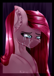 Size: 1024x1439 | Tagged: safe, artist:bladedeehunter, pinkie pie, earth pony, pony, g4, crying, female, pinkamena diane pie, solo