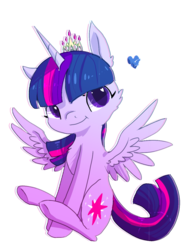 Size: 960x1280 | Tagged: safe, artist:nutty-stardragon, twilight sparkle, alicorn, pony, g4, chibi, cute, female, mare, simple background, sitting, smiling, solo, spread wings, transparent background, twiabetes, twilight sparkle (alicorn), wings