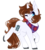 Size: 1765x1983 | Tagged: safe, artist:cloud-drawings, oc, oc only, oc:watcher, pony, unicorn, bandana, chibi, colored pupils, female, mare, one eye closed, raised hoof, raised leg, simple background, smiling, solo, transparent background, wink