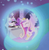 Size: 356x364 | Tagged: safe, screencap, princess cadance, princess flurry heart, pony, a royal problem, g4, season 7, cropped, dancing, dj flurry heart, dream orbs, sunglasses