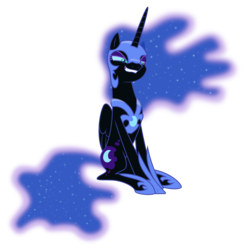 Size: 6000x6021 | Tagged: safe, artist:spitfire8520, nightmare moon, alicorn, pony, g4, the cutie re-mark, absurd resolution, female, simple background, sitting, smiling, smirk, solo, transparent background, vector