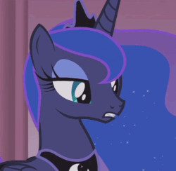 Size: 460x449 | Tagged: safe, screencap, princess luna, pony, a royal problem, g4, animated, cropped, female, frown, gif, solo