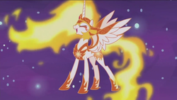 Size: 1280x720 | Tagged: safe, screencap, daybreaker, alicorn, pony, a royal problem, g4, female, mane of fire, mare, solo