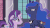 Size: 400x225 | Tagged: safe, screencap, princess luna, starlight glimmer, alicorn, pony, unicorn, a royal problem, g4, animated, backfire, female, gif, male, mare, royal guard, scared, stallion, swapped cutie marks, traditional royal canterlot voice, unicorn royal guard, unnamed character, unnamed pony