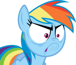 Size: 7082x6000 | Tagged: safe, artist:dasprid, rainbow dash, pony, g4, tanks for the memories, .svg available, absurd resolution, angry, do i look angry, female, furious, glare, meme, not happy, ragebow dash, simple background, solo, transparent background, triggered, u mad, vector