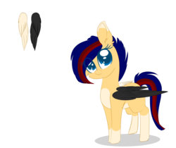 Size: 1024x860 | Tagged: safe, artist:php146, oc, oc only, oc:amane, pegasus, pony, colored pupils, colored wings, eye clipping through hair, female, filly, mare, multicolored wings, offspring, parent:oc:kurai chinmoku, parent:oc:yeri, parents:oc x oc, simple background, solo, transparent background