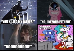Size: 727x500 | Tagged: safe, artist:kalecgos, pony, brony father, darth vader, father and son, star wars