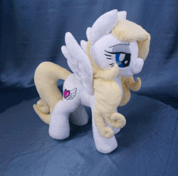 Size: 854x845 | Tagged: safe, artist:adamar44, oc, oc only, oc:solari melody, pony, animated, gif, irl, perfect loop, photo, plushie, rotating, stop motion