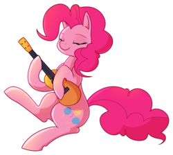 Size: 1054x944 | Tagged: safe, artist:amazingmollusk, pinkie pie, earth pony, pony, g4, female, happy, music, musical instrument, pie daily, simple background, solo, transparent background, ukulele, vector