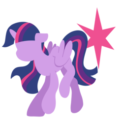 Size: 3000x3000 | Tagged: safe, artist:befishproductions, twilight sparkle, alicorn, pony, g4, cutie mark background, female, high res, hooves, horn, lineless, mare, minimalist, modern art, simple background, solo, transparent background, twilight sparkle (alicorn), wings