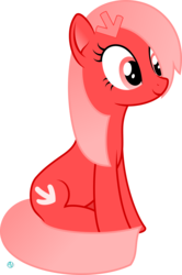 Size: 2014x3029 | Tagged: safe, artist:arifproject, oc, oc only, oc:downvote, earth pony, pony, derpibooru, g4, cute, derpibooru ponified, female, high res, mare, meta, ponified, simple background, sitting, smiling, solo, transparent background, vector, wide eyes