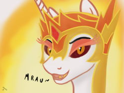 Size: 2250x1688 | Tagged: safe, artist:salemcat, daybreaker, pony, a royal problem, g4, bust, cat noises, female, looking at you, mare, portrait, sexy, sinfully sexy, solo, stupid sexy daybreaker