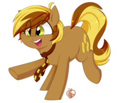 Size: 1200x1000 | Tagged: safe, artist:notenoughapples, oc, oc only, oc:peanut, earth pony, pony, female, mare, necktie, open mouth, simple background, smiling, solo, transparent background