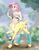 Size: 5100x6600 | Tagged: safe, artist:silfoe, fluttershy, bird, centaur, deer, dryad, g4, absurd resolution, belly button, centaurshy, cloven hooves, female, midriff, solo, species swap, warcraft, world of warcraft